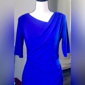 Cobalt blue figure-flattering dress